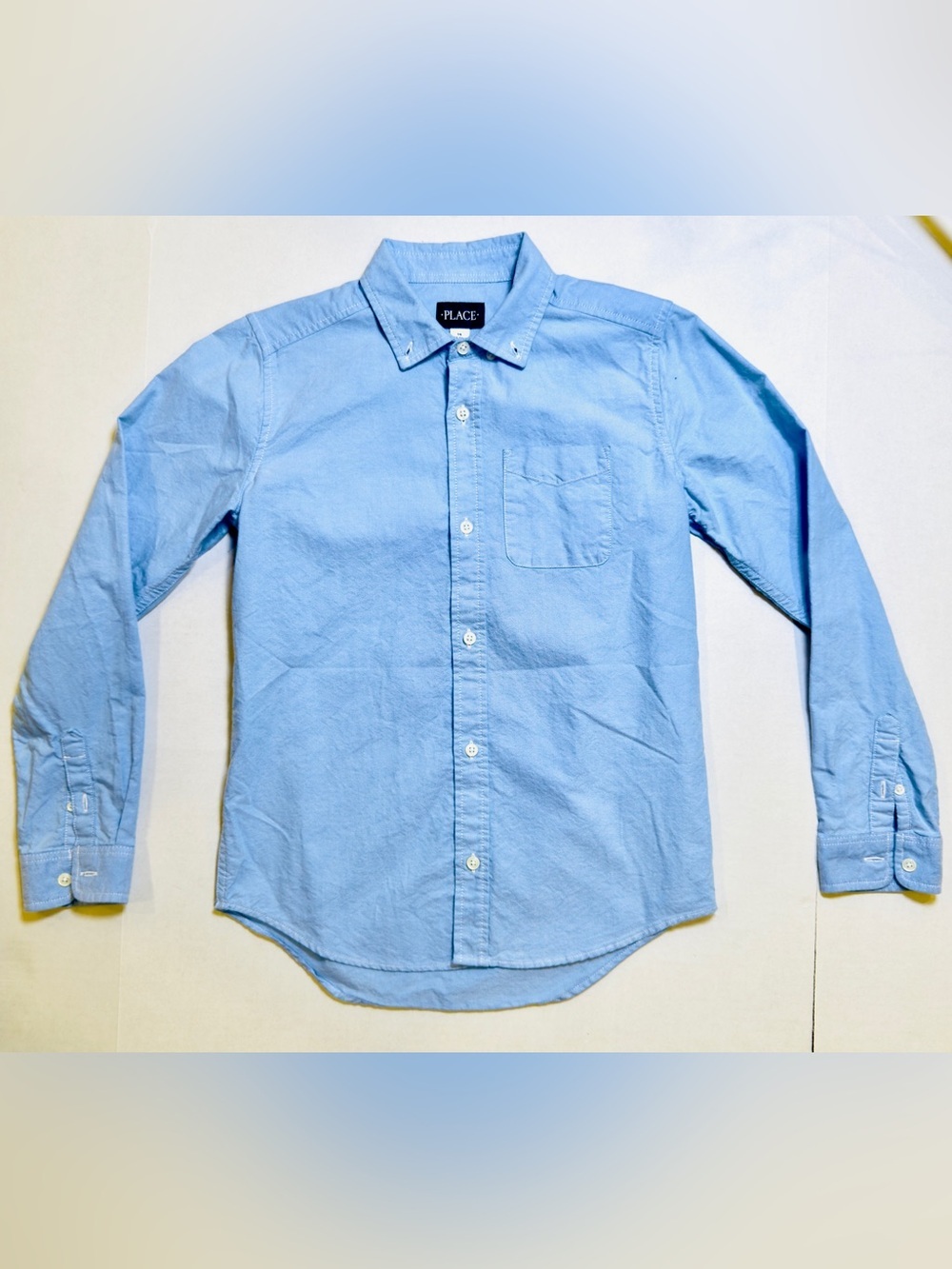 Children’s place Boys Uniform Oxford Button Down Shirt Light Blue size 14 XL